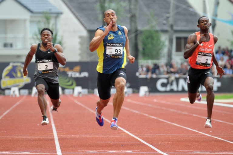 Arrivée du 100m avec Jimmy Vicaut