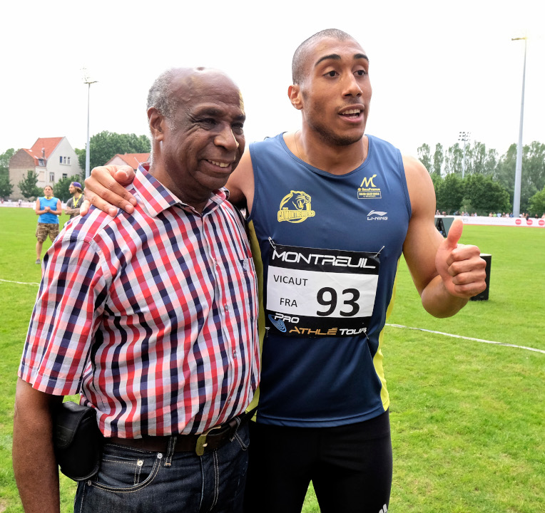 Jimmy Vicaut et Roger Bambuck, légendes du 100m français